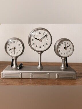 Pottery Barn Around the World 3-Time Zone Clock